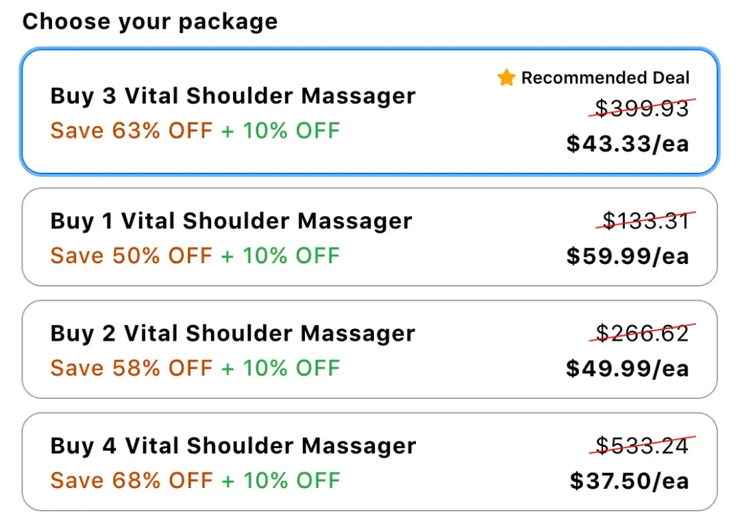 Vital Shoulder Massager complete package