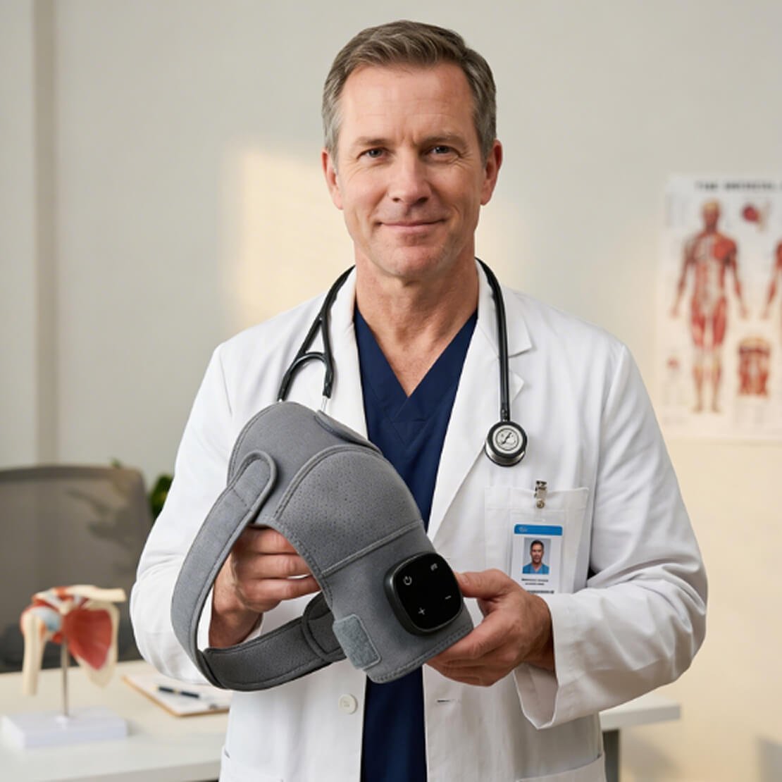 Specialist presenting the Vital Shoulder Massager